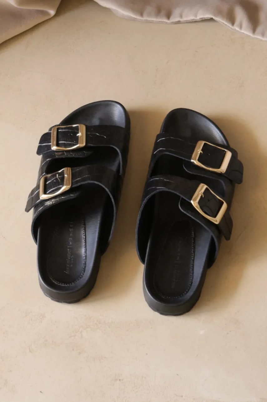 Kožne natikače Manebi Traveler Nordic Sandals za žene, boja: crna, M 2.2 RT
