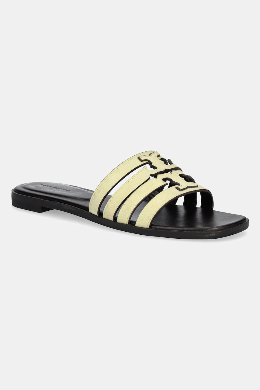 Natikači iz semiša Tory Burch Ines Cage ženski, rumena barva, 161863-700