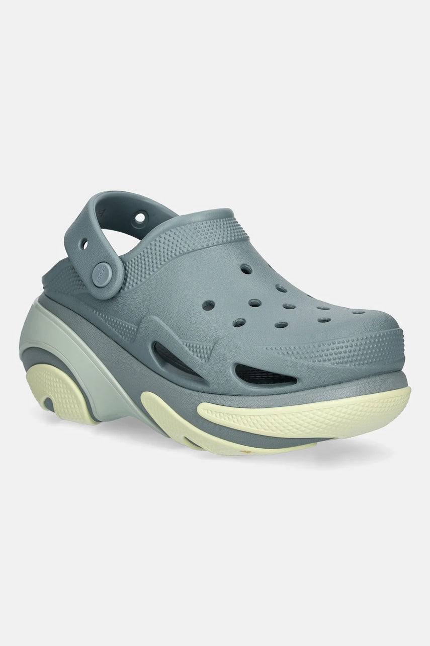 Natikače Crocs Bubble Crush Clog za žene, boja: zelena, s platformom, 210061.3YO