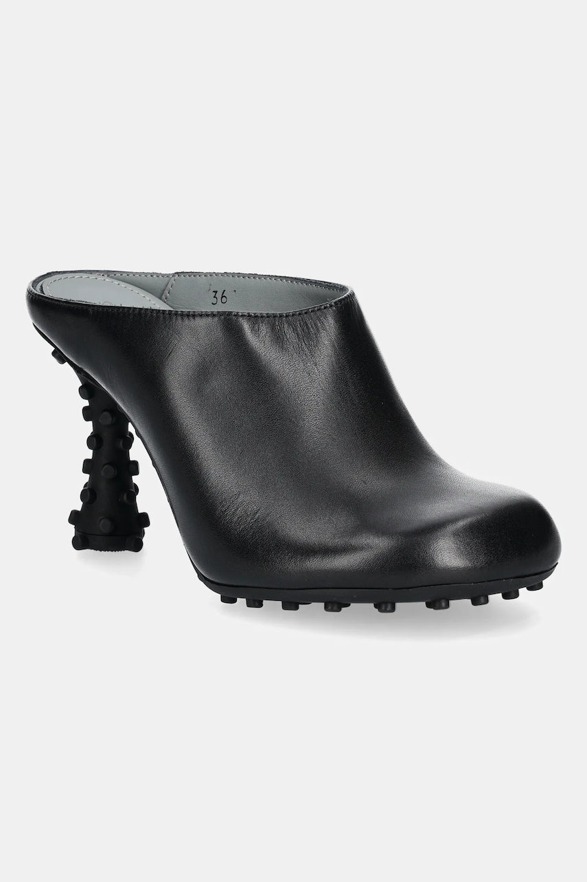 Kožne natikače Sunnei 1000CHIODI boja: crna, s tankom potpeticom, SHOWHEE003