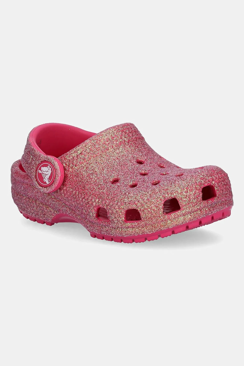 Natikače Crocs CLASSIC IRIDESCENT GLITTER CLOG KIDS boja: ružičasta, 210985