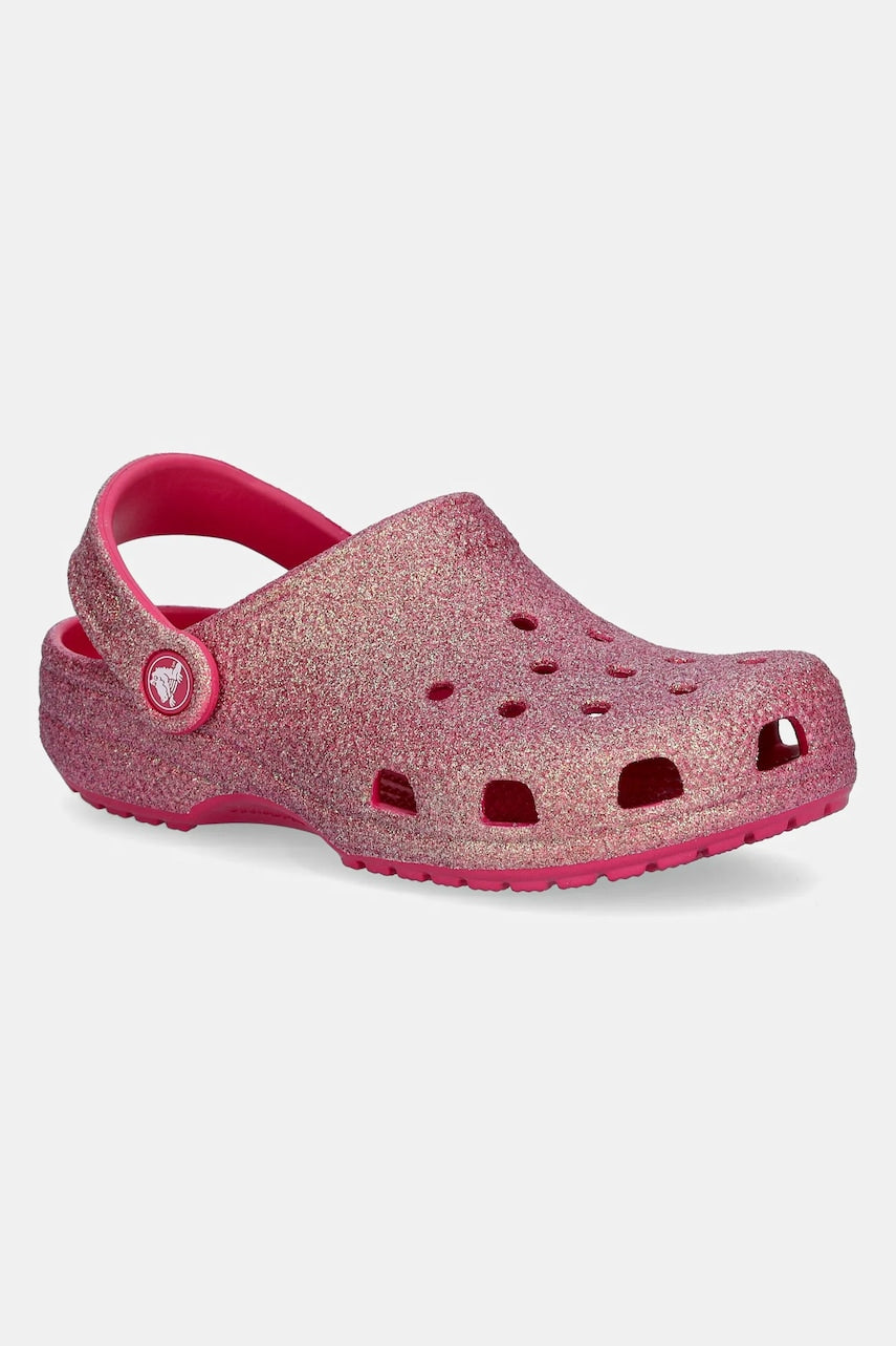 Natikači Crocs CLASSIC IRIDESCENT GLITTER CLOG KIDS roza barva, 210986