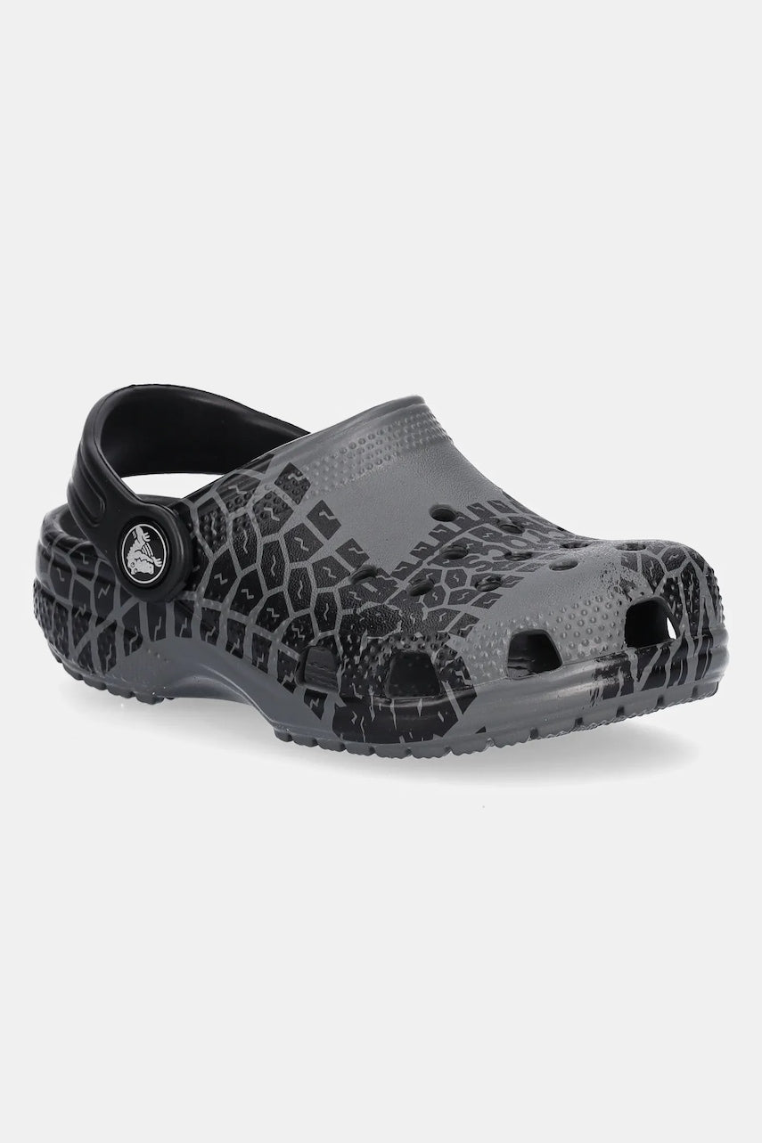 Natikači Crocs CLASSIC TIRE PRINT CLOG T siva barva, 211267