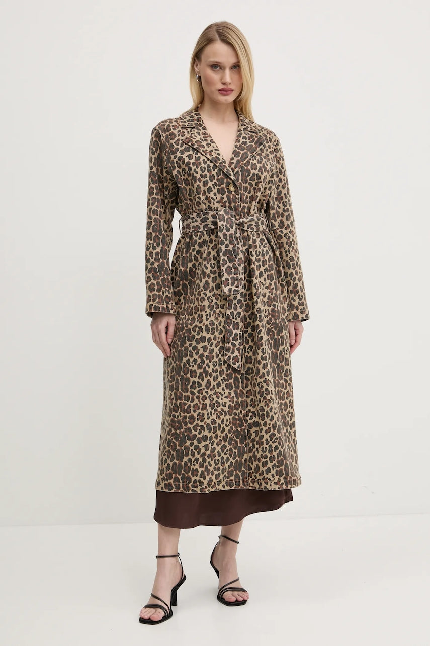 Plašč Never Fully Dressed Lucia ženski, bež barva, NFDOU403