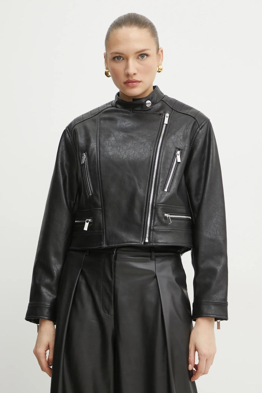 Biker jakna Twinset črna barva, 251TP2560