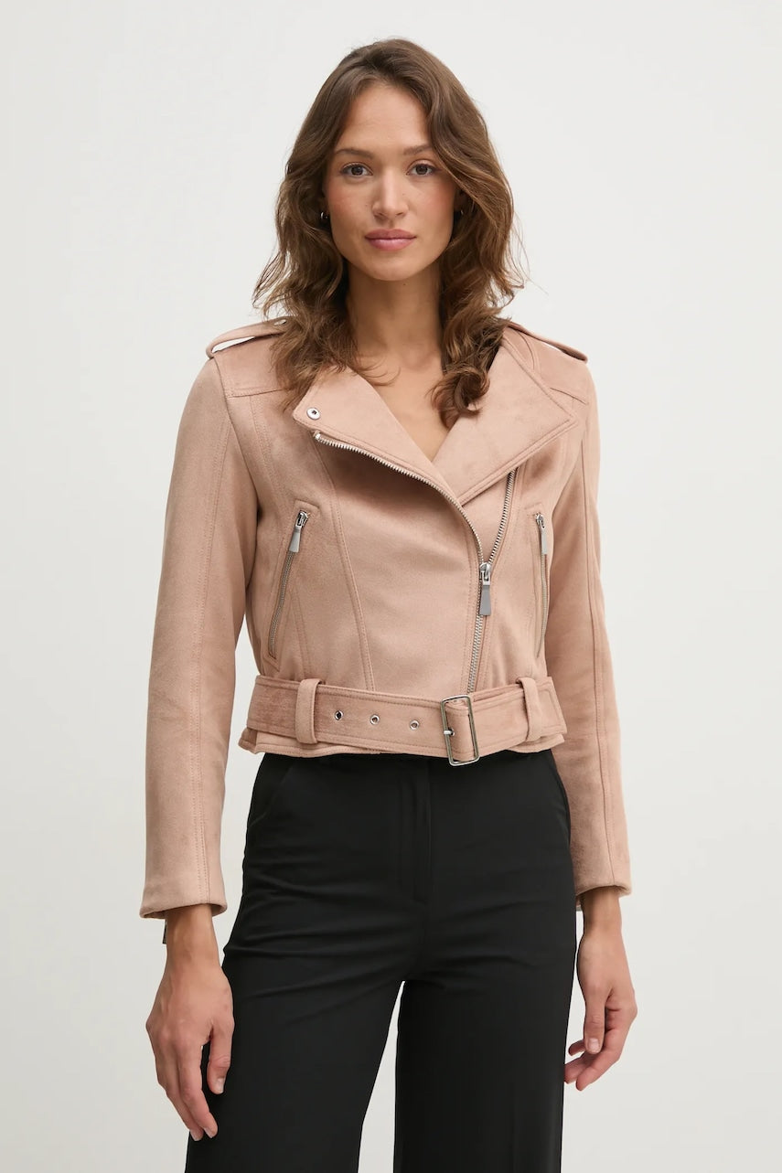 Biker jakna Sisley rjava barva, 20AZLN05H