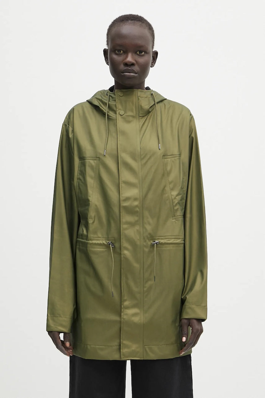 Parka Rains Bold Long Jacket W3 ženska, zelena barva, 12110.105