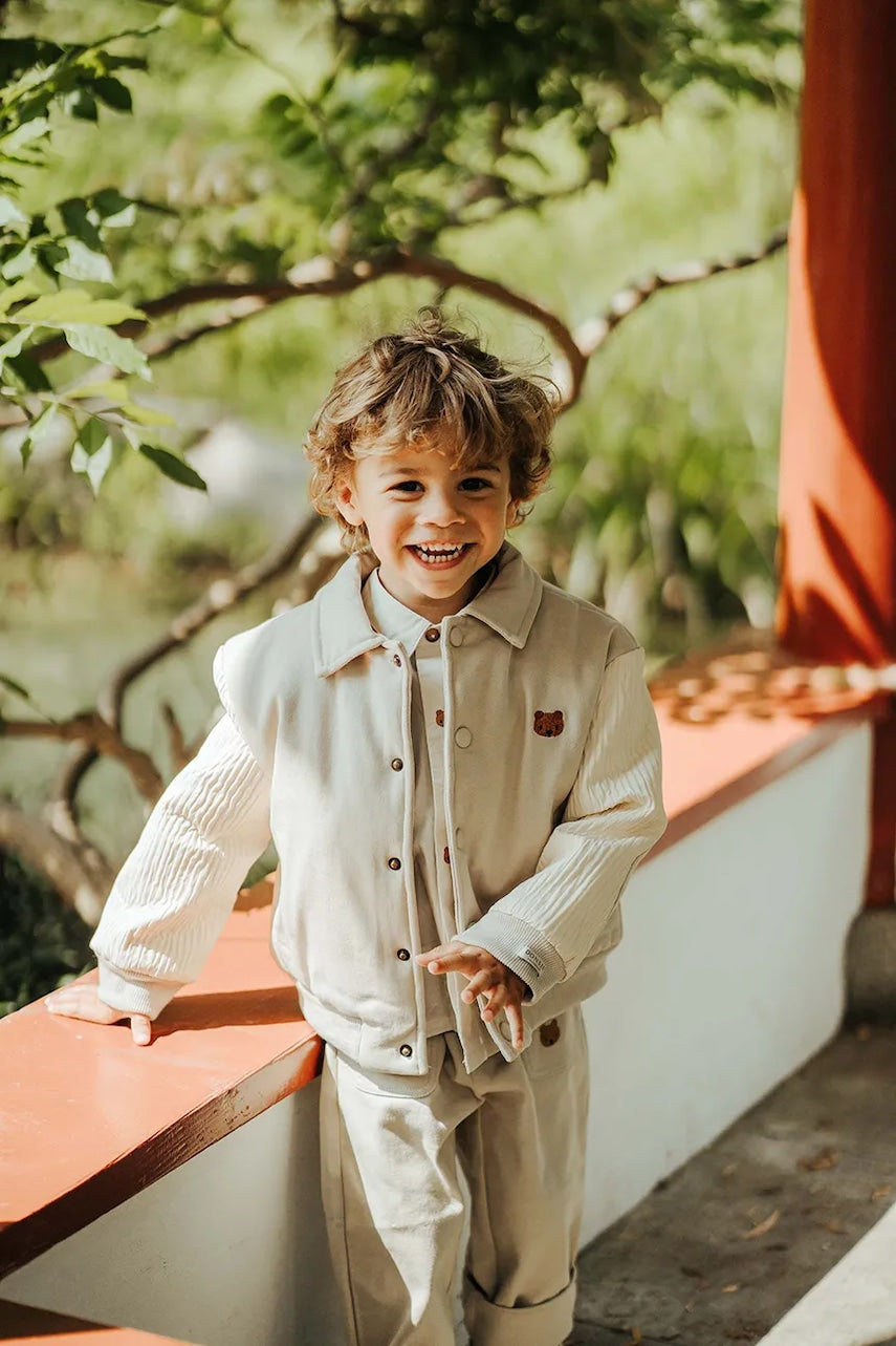 Otroška bomber jakna Donsje Pidas Jacket Bear bež barva, 4097401