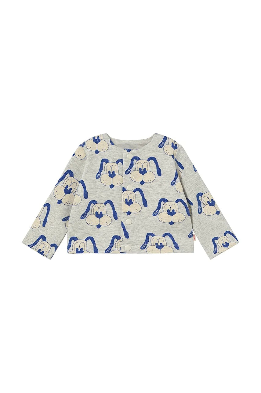 Jakna za dojenčka Tinycottons DOGS BABY JACKET siva barva, SS25-467
