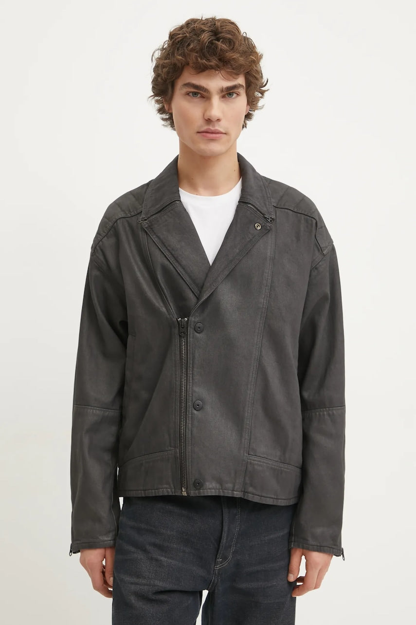 Biker jakna iz jeansa G-Star moška, siva barva, D25262-D490