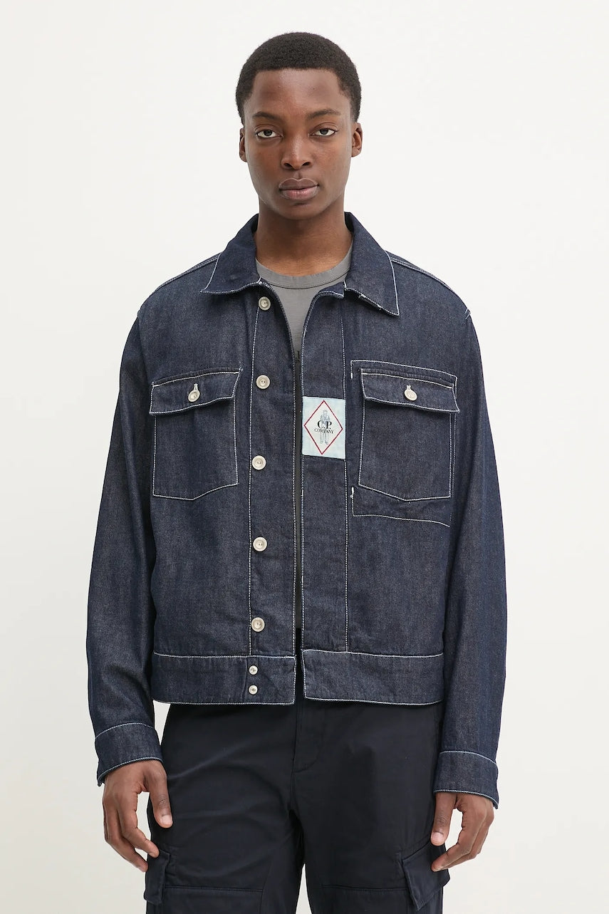 Traper jakna C.P. Company boja: tamno plava, za prijelazno razdoblje, oversize, 18CMOW188A110295W