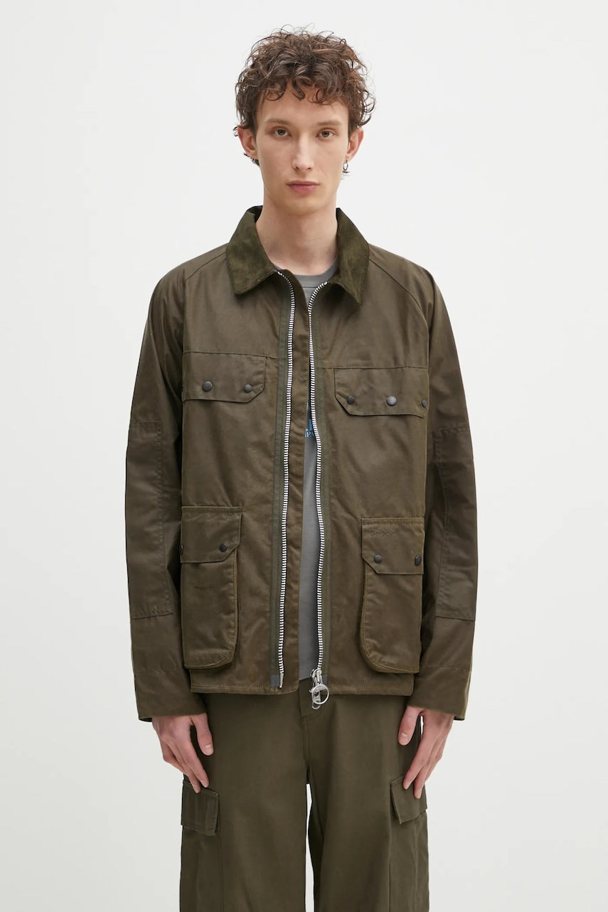 Jakna Barbour Barbour Re-Engineered Short Bedale Wax Jacket zelena barva, MWX2446
