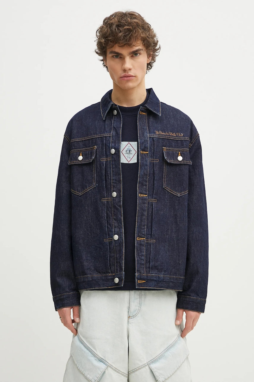 Jeans jakna Billionaire Boys Club Script Logo Denim Jacket mornarsko modra barva, B25107