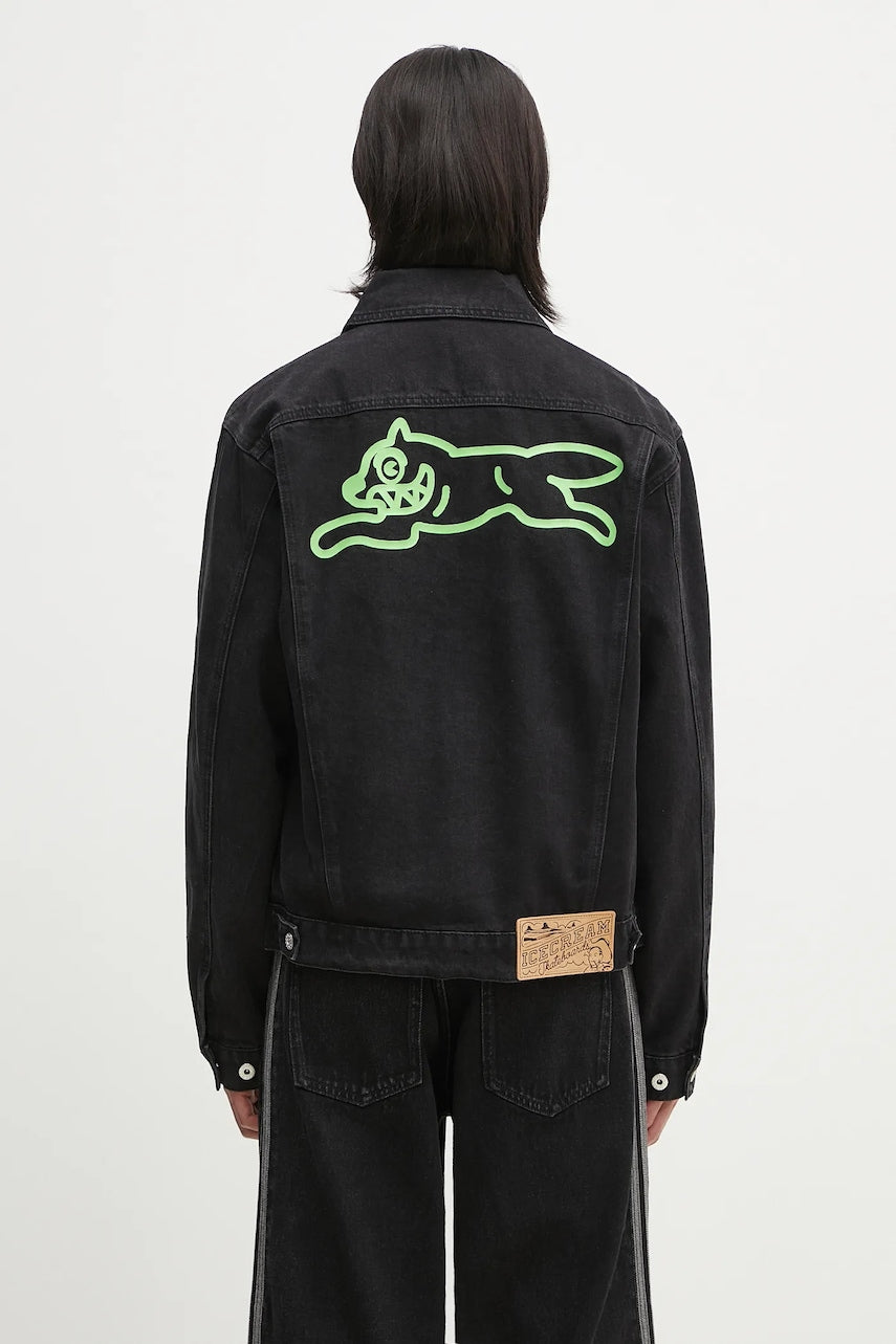 Jeans jakna ICECREAM Running Dog Denim Trucker Jacket črna barva, ICD25101