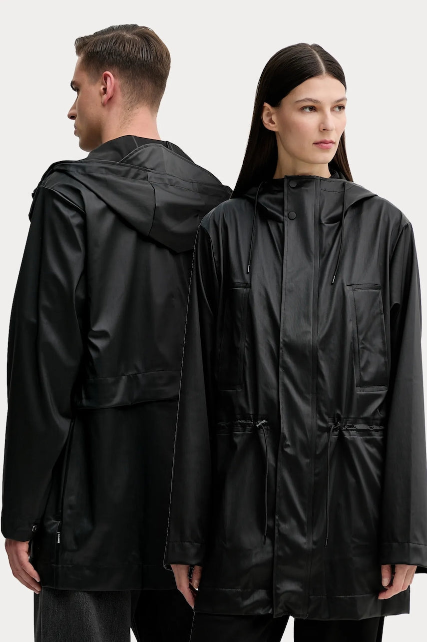 Jakna Rains Bold Long Jacket W3 črna barva, 12110