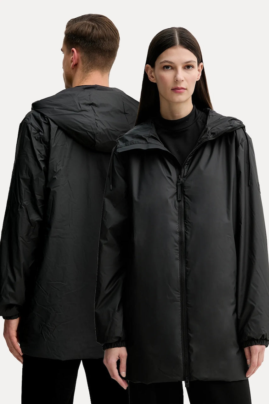 Jakna Rains Lohja Long Insulated Jacket W3T2 črna barva, 15790