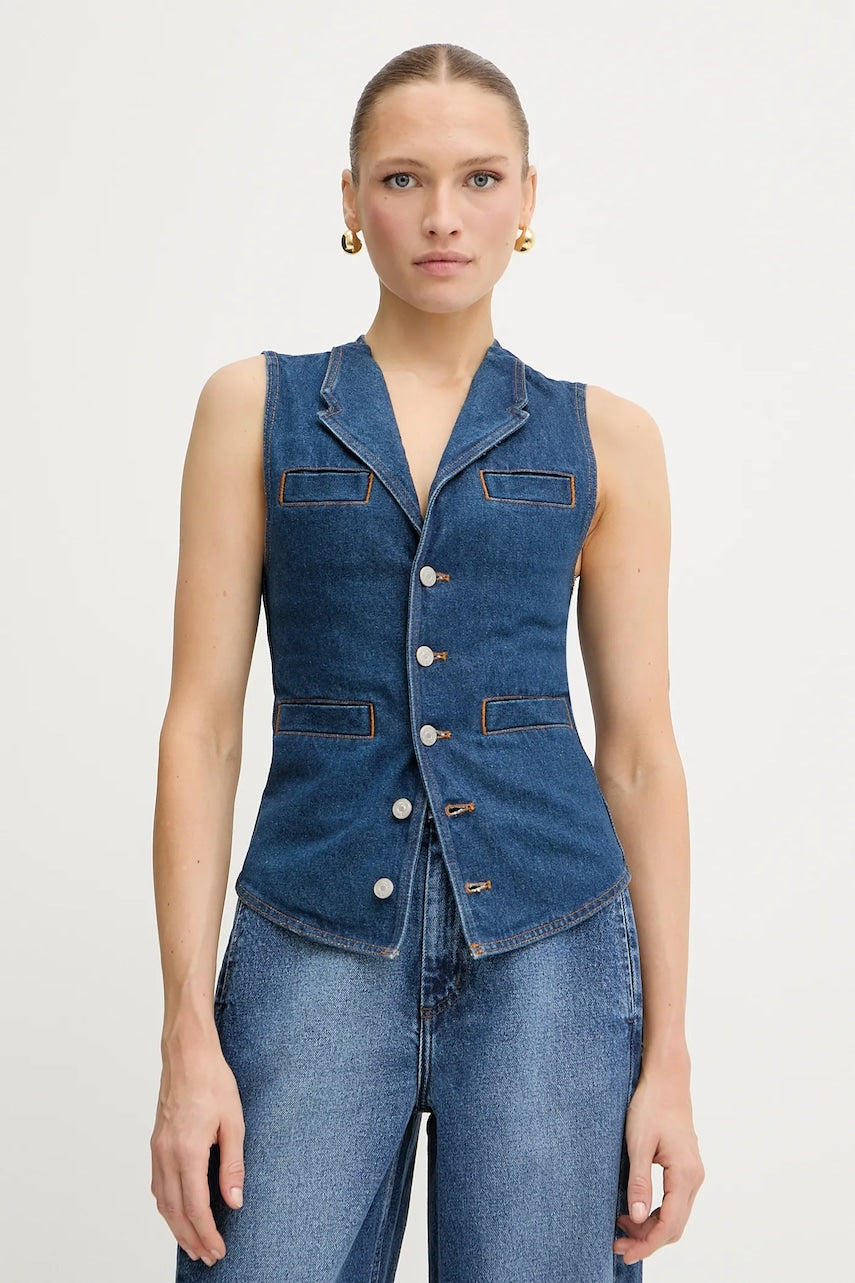 Telovnik iz jeansa Pinko REIMAGINE by Patrick Mcdowell 105072 A2JW