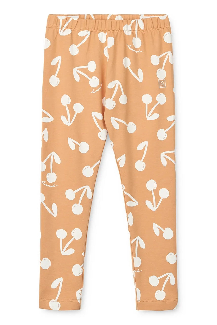 Otroške bombažne pajkice Liewood Marie Printed Leggings oranžna barva, LW19959