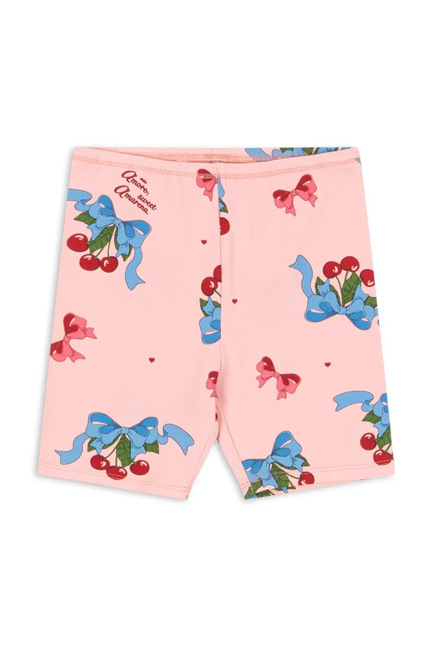 Hlače Konges Sløjd BASIC SHORT LEGGINGS GOTS roza barva, KS103203