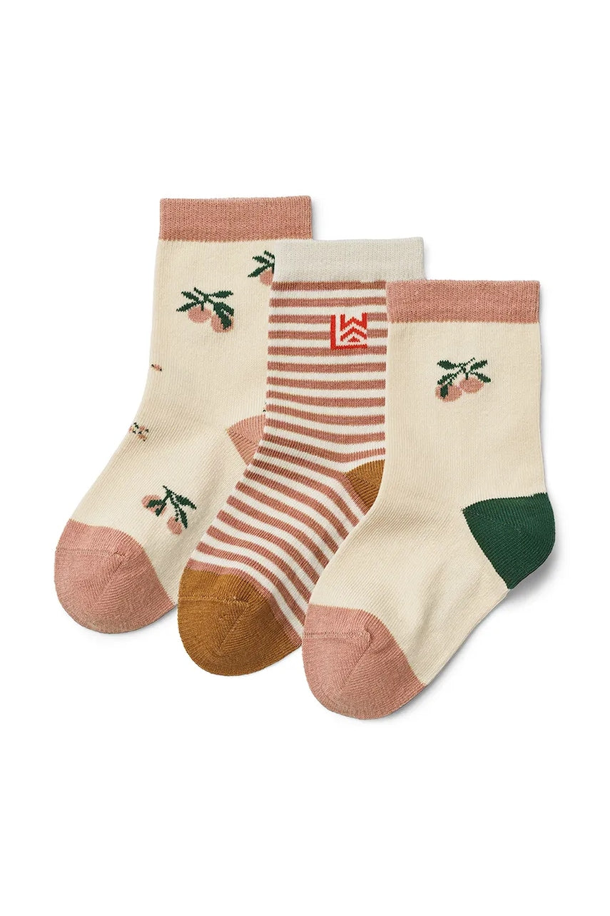 Otroške nogavice Liewood Silas Socks 3-Pack 3-pack bež barva, LW20014