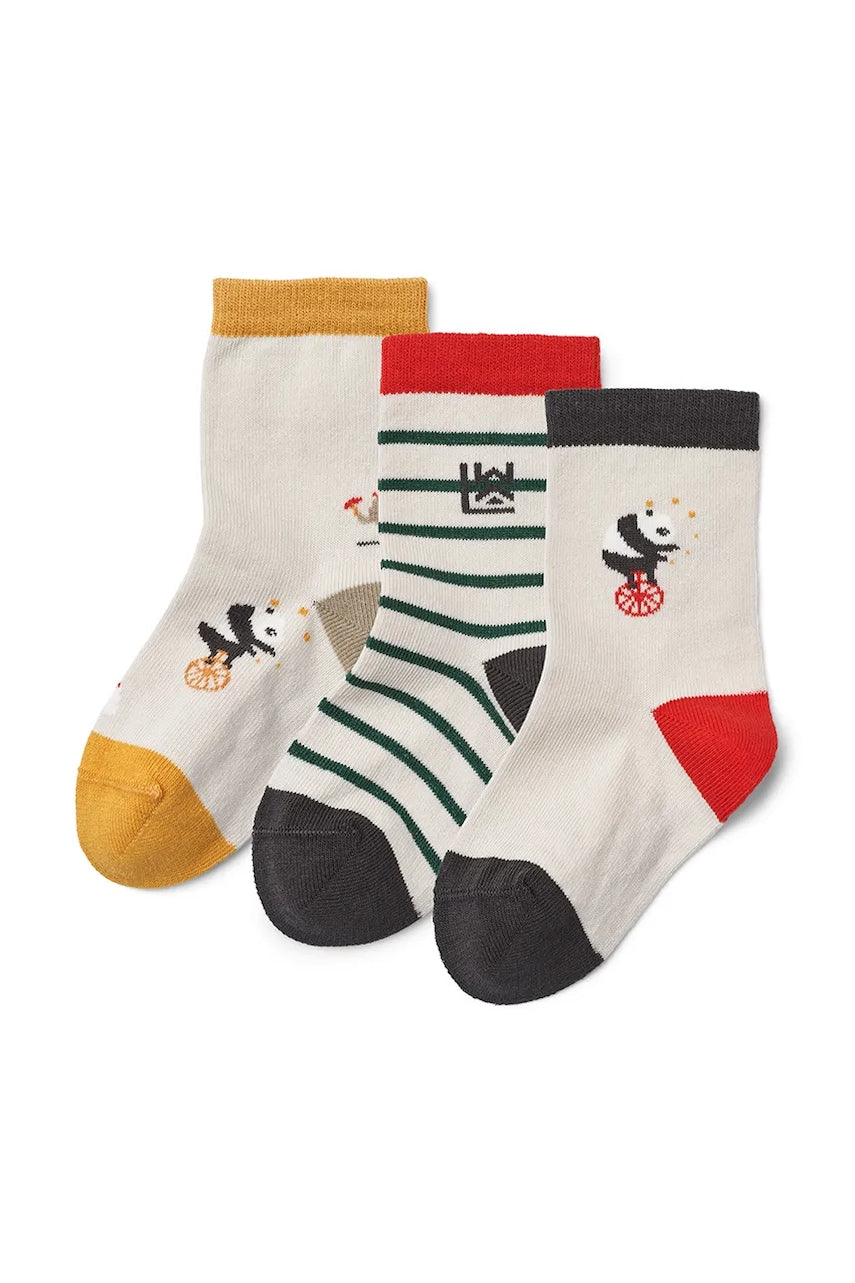 Otroške nogavice Liewood Silas Socks 3-Pack 3-pack bež barva, LW20014