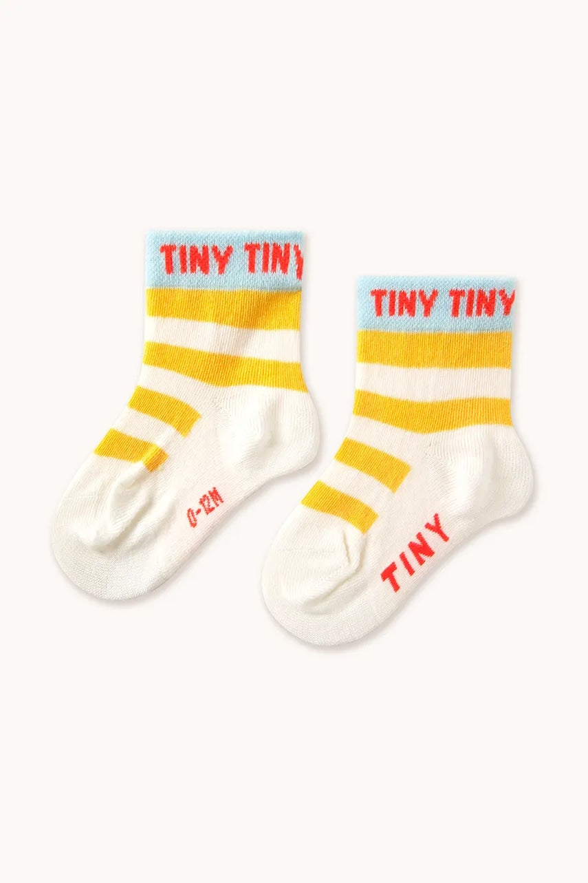 Dječje čarape Tinycottons STRIPES SHORT HEIGHT SOCKS boja: žuta, SS25-458