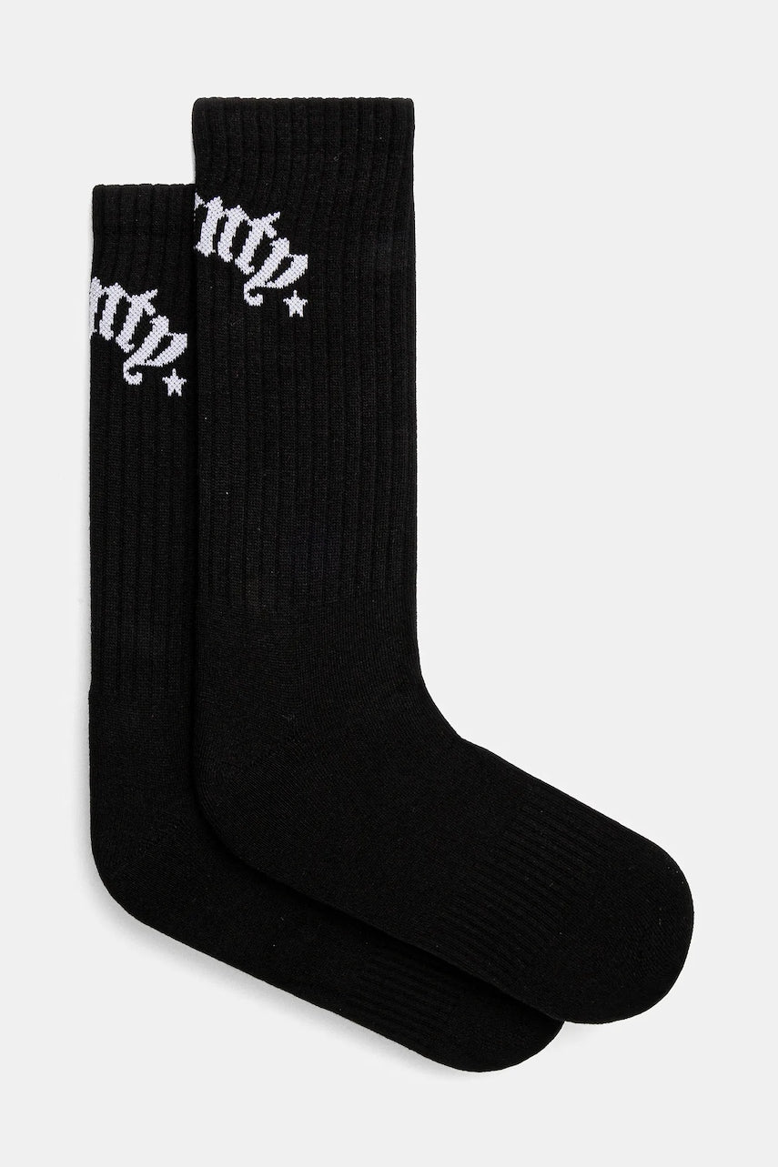 Čarape Marcelo Burlon County Goth Short Socks Black White za muškarce, boja: crna, CMRA015S25KNI0031001