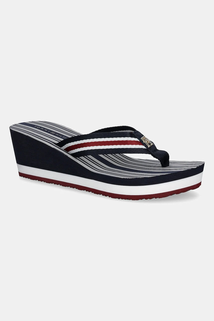 Japanke Tommy Hilfiger IM PLATFORM BEACH SANDAL za žene, boja: tamno plava, klin peta, FW0FW08371