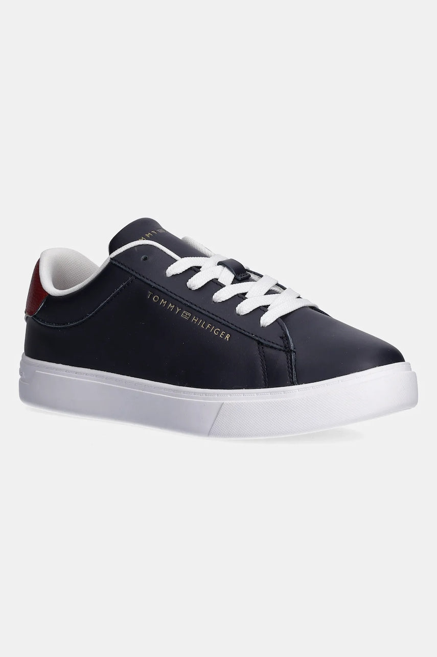Kožne tenisice Tommy Hilfiger ESSENTIAL COURT SNEAKER boja: tamno plava, FW0FW08320