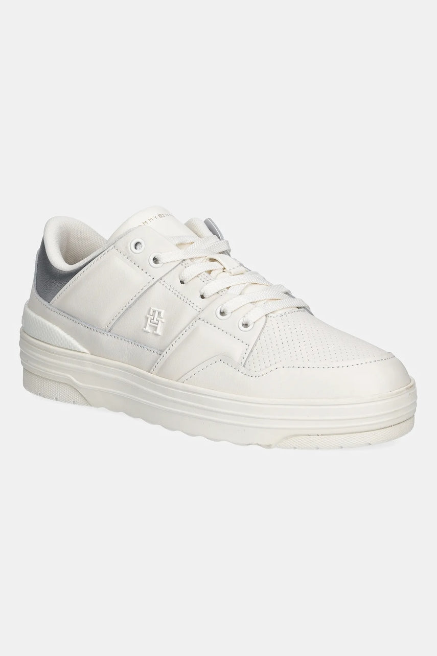 Kožne tenisice Tommy Hilfiger FEMININE BASKET SNEAKER boja: bež, FW0FW08326