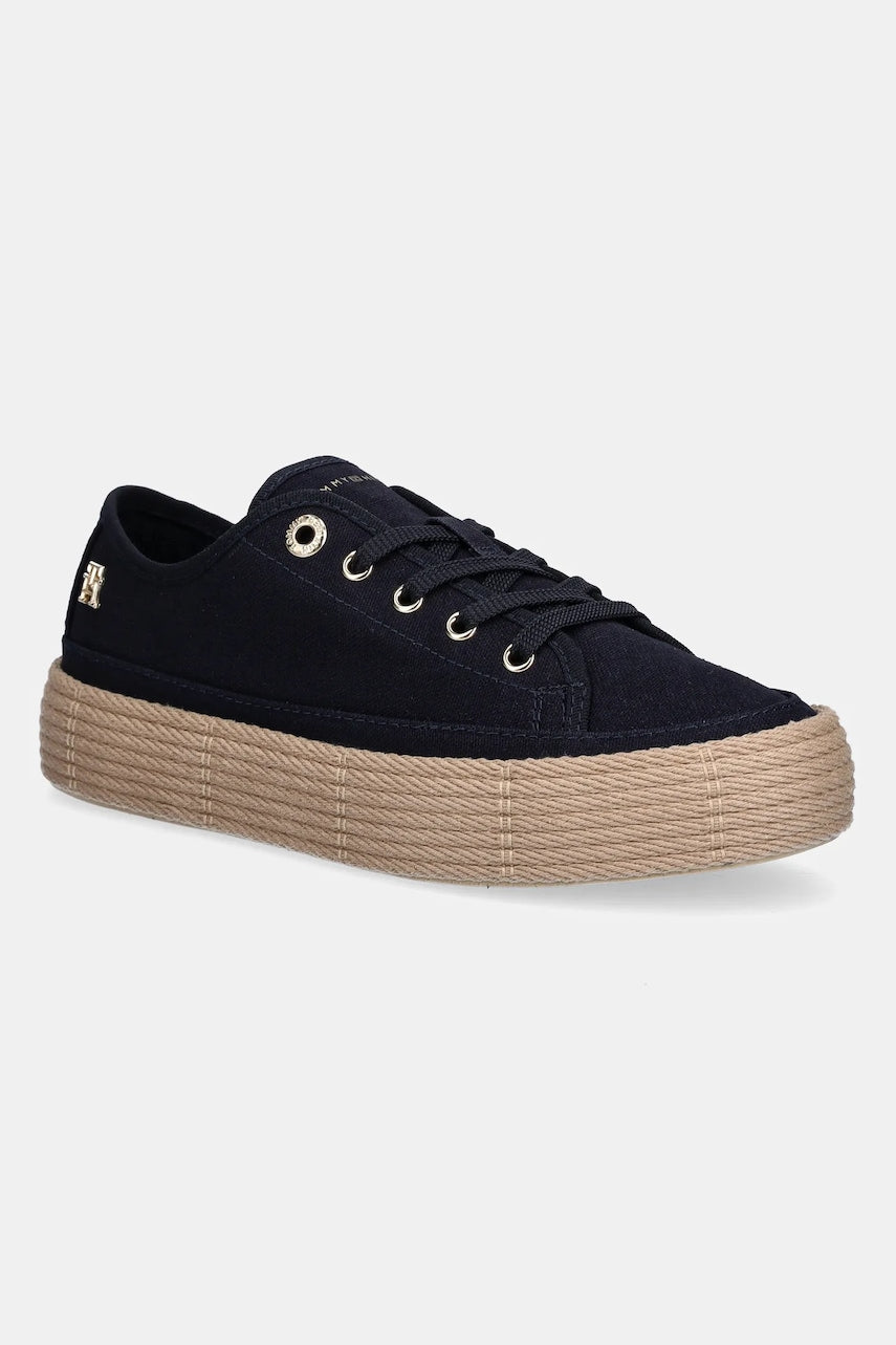 Teniske Tommy Hilfiger VULC ESPADRILLE SNEAKER mornarsko modra barva, FW0FW08404