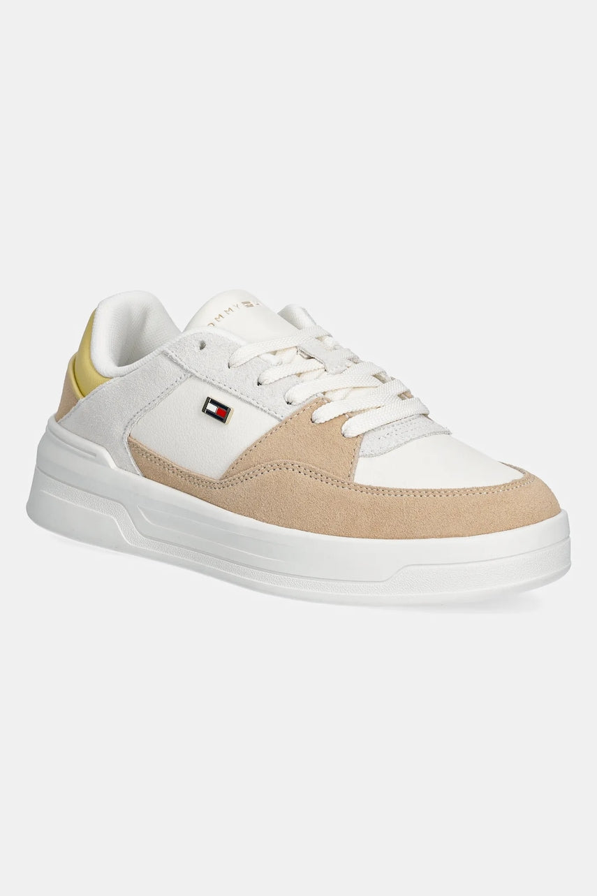 Kožne tenisice Tommy Hilfiger ESSENTIAL BASKET SNEAKER boja: bež, FW0FW08456