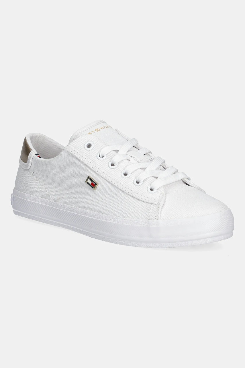 Tenisice Tommy Hilfiger VULC CANVAS LACE UP SNEAKER boja: bijela, FW0FW08647