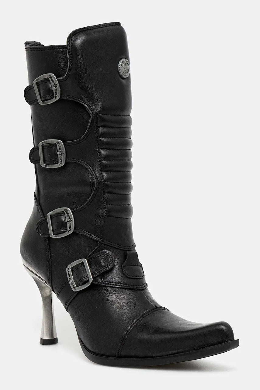 Kožne gležnjače New Rock Crust Negro, Malicia Negro Tacon Caribe Acero boja: crna, s tankom potpeticom, M-9373N-C1