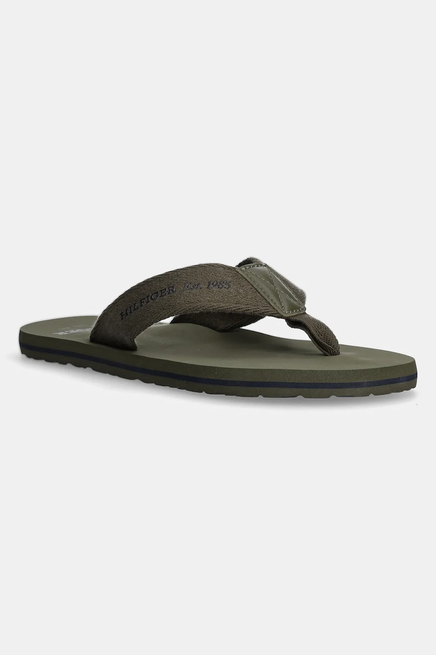 Japanke Tommy Hilfiger HILFIGER 85 BEACH SANDAL za muškarce, boja: zelena, FM0FM05339