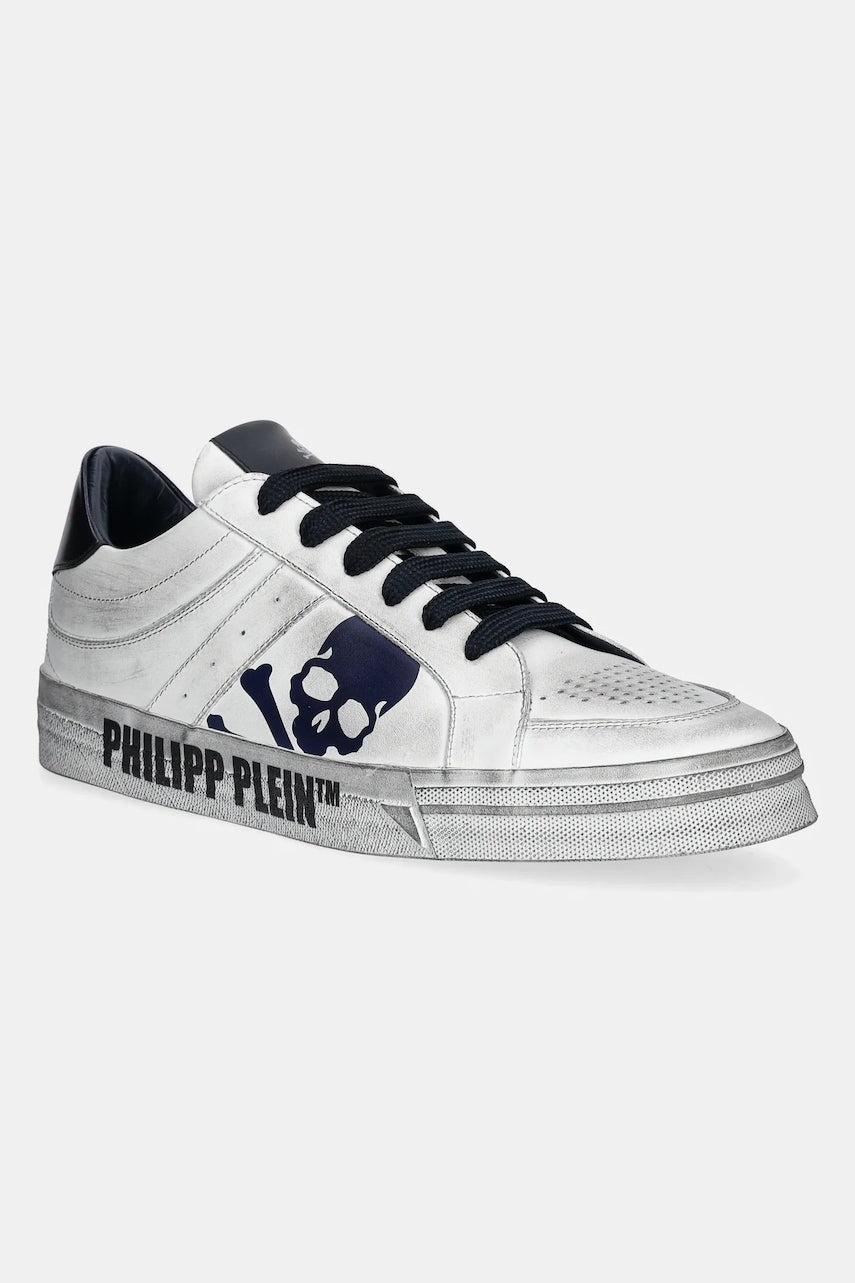 Kožne tenisice Philipp Plein Lo-Top Retrokickz TM boja: bijela, USC0634 PLE005N 0114