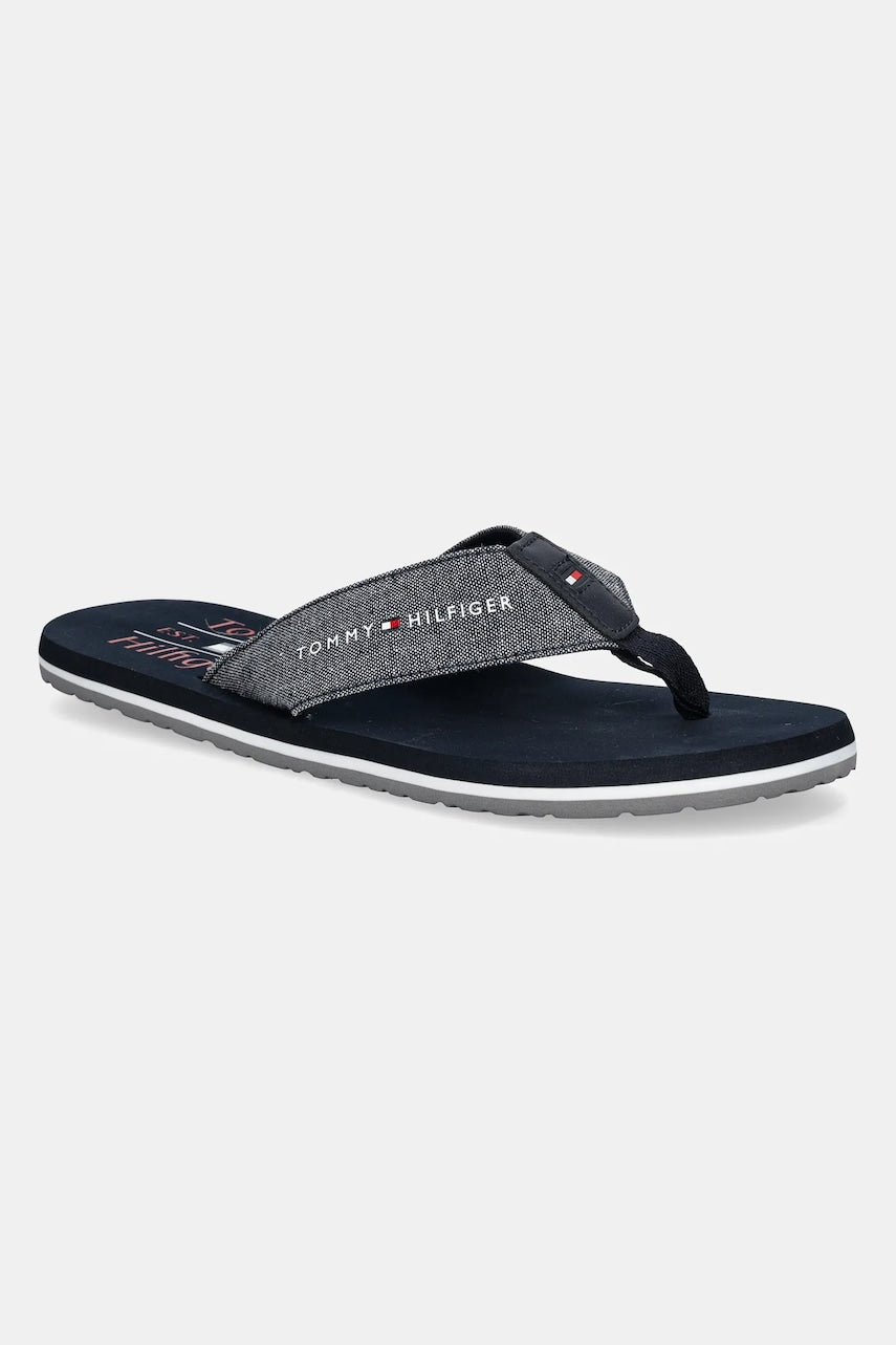 Japanke Tommy Hilfiger CHAMBRAY BEACH SANDAL za muškarce, boja: tamno plava, FM0FM05570