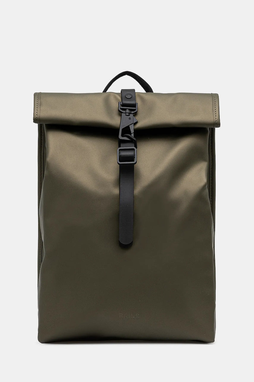 Ruksak Rains Rolltop Rucksack Mini W3 boja: zelena, veliki, bez uzorka, 13330