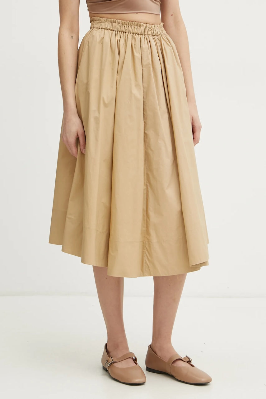 Pamučna suknja Forte Forte boja: zelena, midi, širi se prema dolje, 13619.my skirt