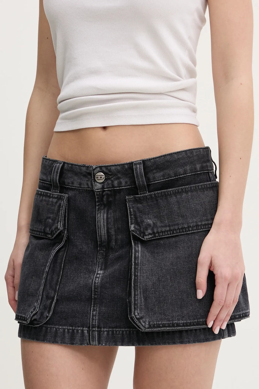 Jeans krilo Diesel DE-TON SKIRT siva barva, A15784.007Z9