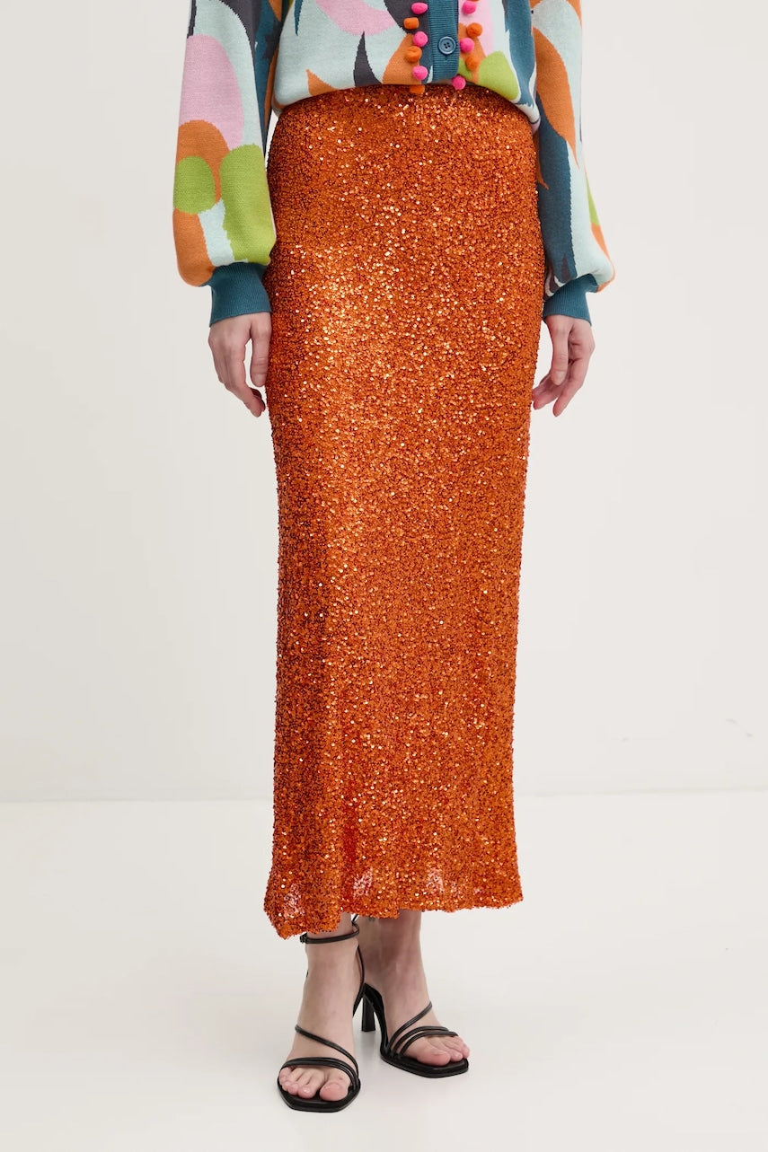 Krilo Never Fully Dressed Rust Sequin Dorris oranžna barva, NFDSK634