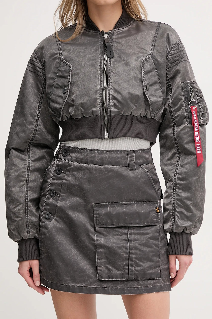 Suknja Alpha Industries Vintage Mini Skirt boja: siva, mini, ravna, 156052