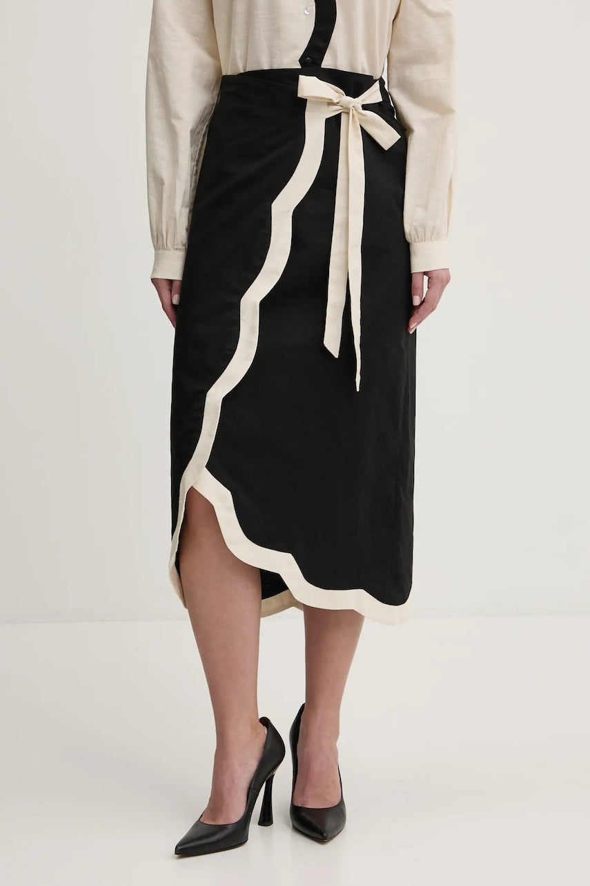 Laneno krilo Never Fully Dressed črna barva, NFDSK640