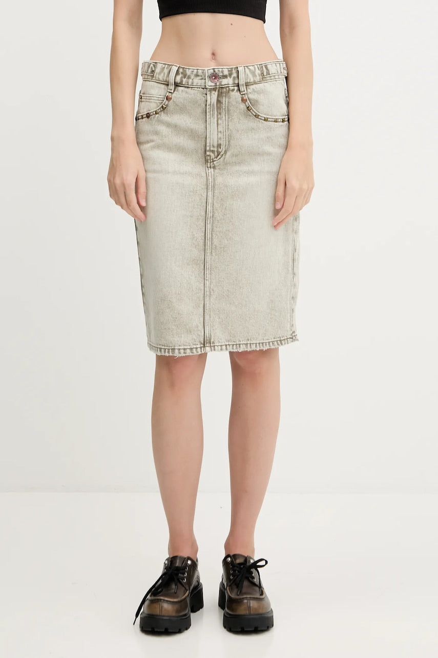 Bombažno krilo iz jeansa Miss Sixty siva barva, 6S2KJ15300