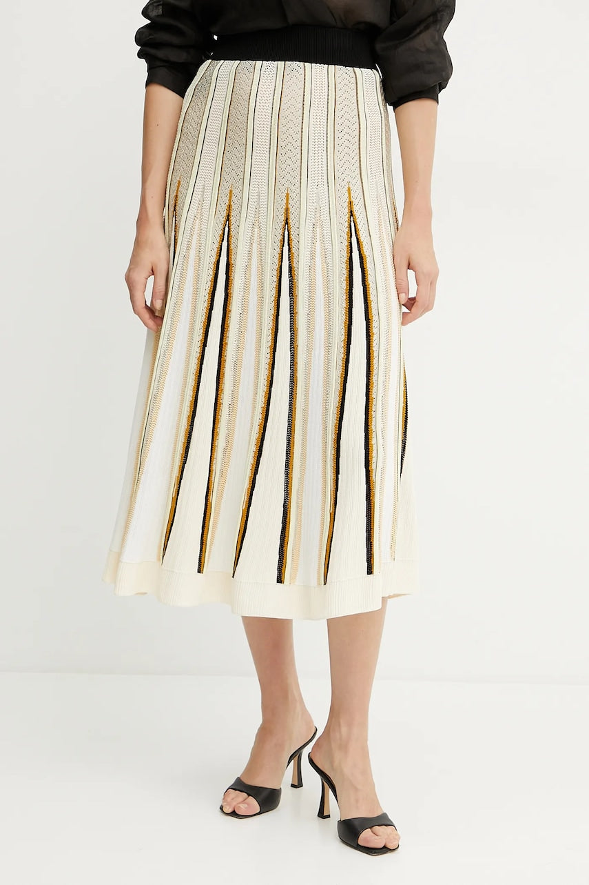 Suknja Forte Forte boja: bež, maxi, širi se prema dolje, 13935 my skirt