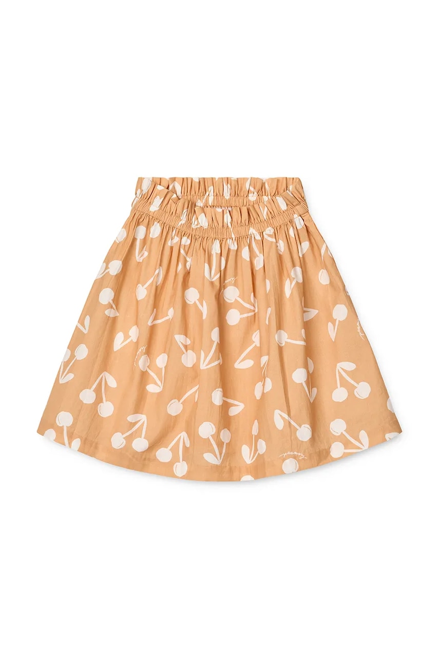 Otroško bombažno krilo Liewood Gabriella Printed Skirt oranžna barva, LW19796
