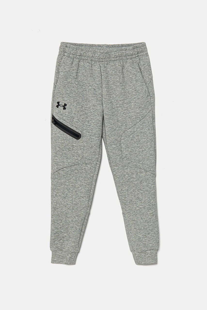 Dječji donji dio trenirke Under Armour Unstoppable Flc Jogger boja: siva, melanž, 1386689
