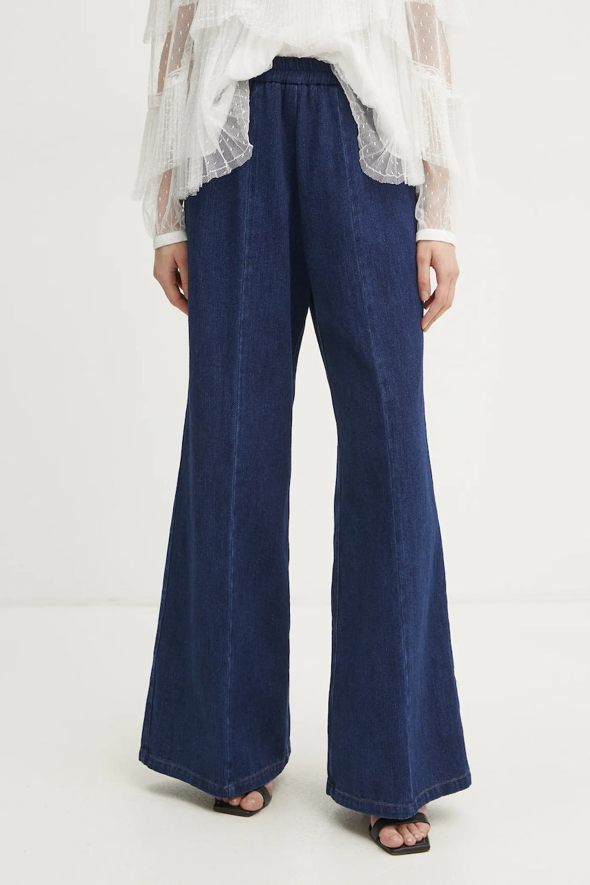 Hlače Forte Forte za žene, boja: tamno plava, 13547.my pants