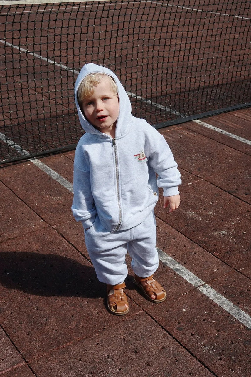 Dječji pamučni donji dio trenirke Konges Sløjd LOUPY LOU SWEAT PANTS GOTS boja: siva, KS102707