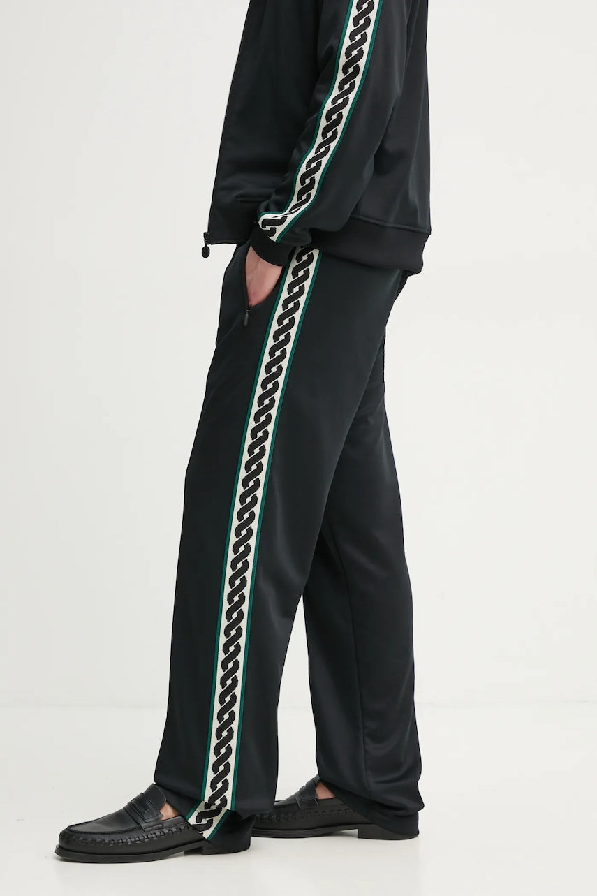 Donji dio trenirke Drôle de Monsieur Le Pantalon Survet' boja: crna, s aplikacijom, PERM-SP007-PL135-BL